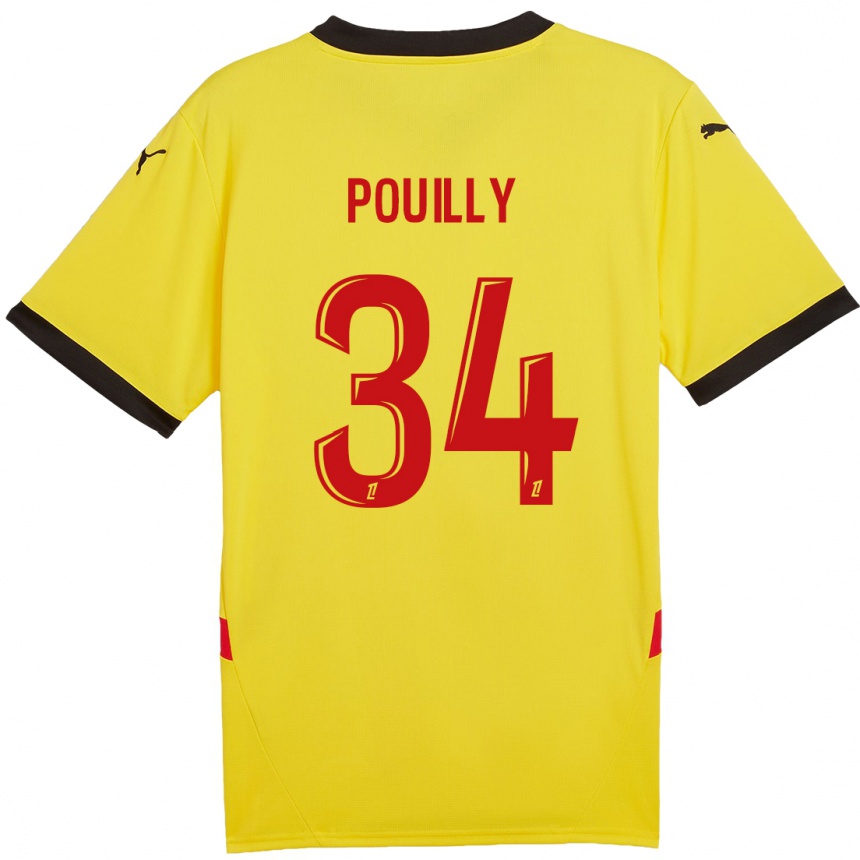 Niño Fútbol Camiseta Tom Pouilly #34 Amarillo Rojo 1ª Equipación 2024/25 Argentina