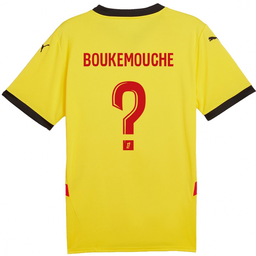 Niño Fútbol Camiseta Amine Boukemouche #0 Amarillo Rojo 1ª Equipación 2024/25 Argentina