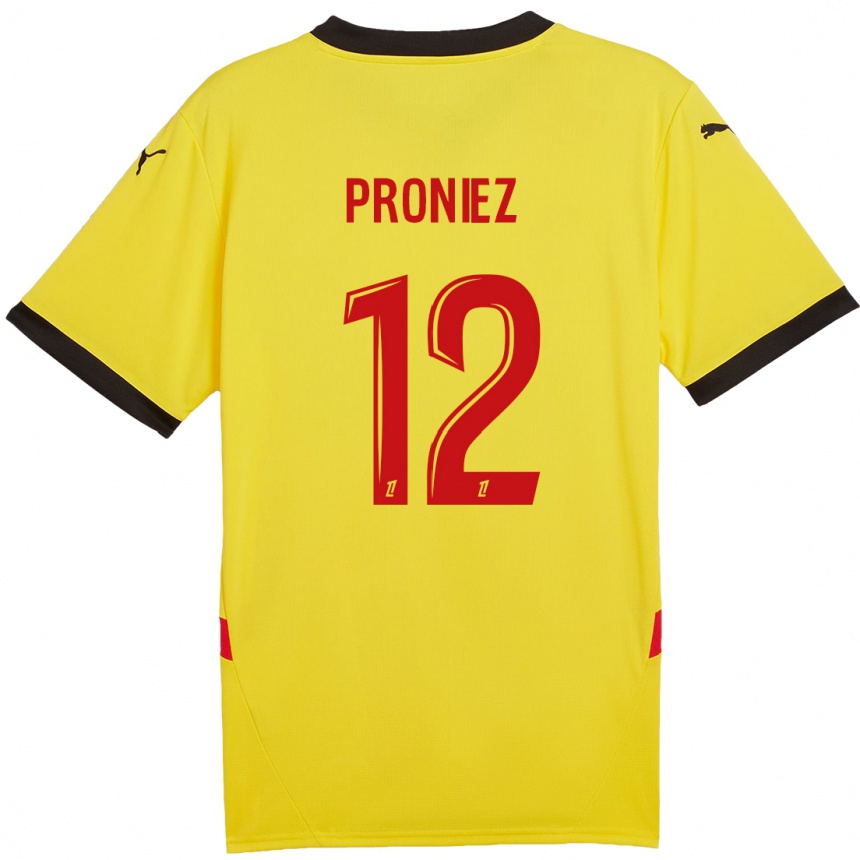 Niño Fútbol Camiseta Fany Proniez #12 Amarillo Rojo 1ª Equipación 2024/25 Argentina