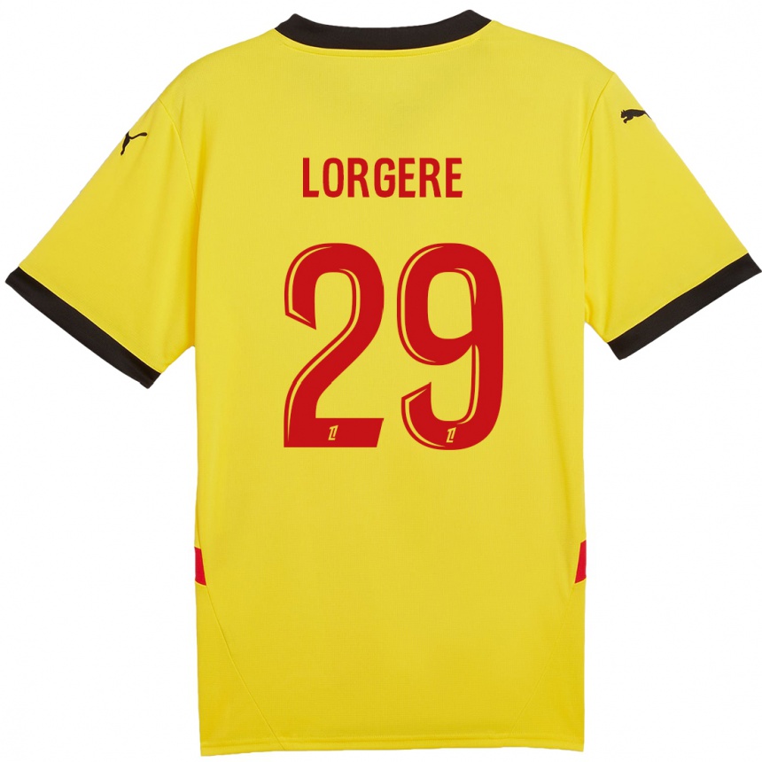 Niño Fútbol Camiseta Charlotte Lorgeré #29 Amarillo Rojo 1ª Equipación 2024/25 Argentina