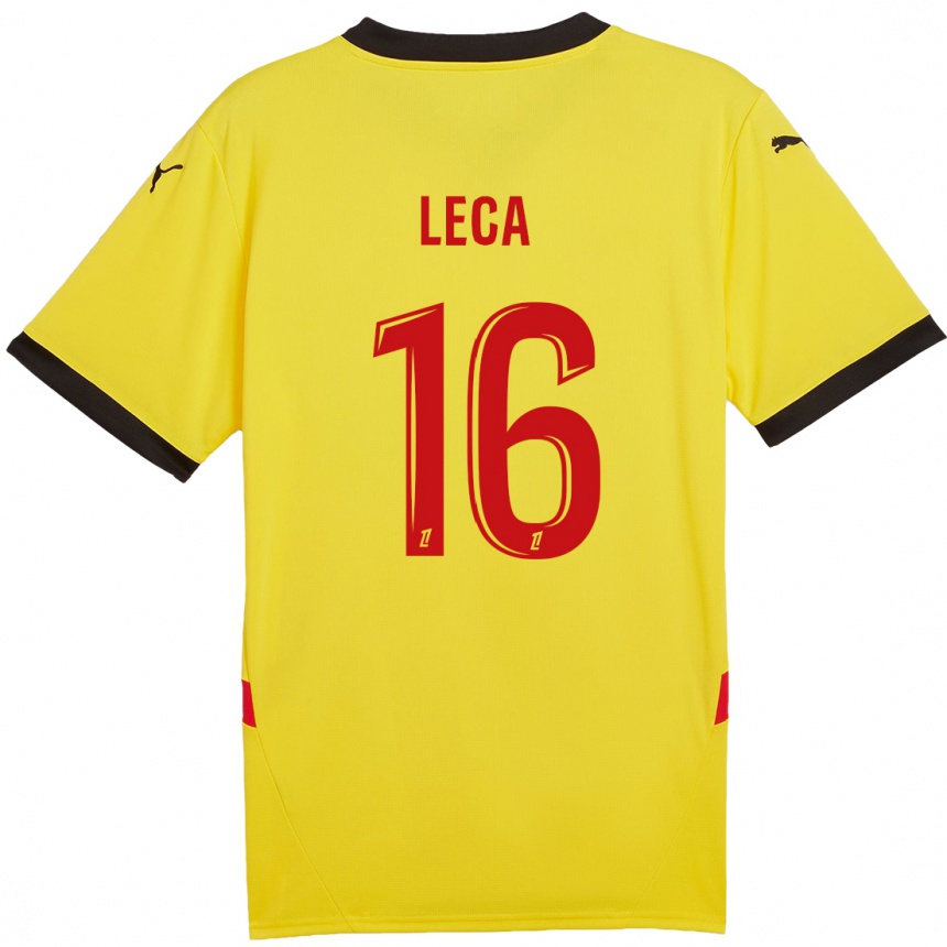 Niño Fútbol Camiseta Jean-Louis Leca #16 Amarillo Rojo 1ª Equipación 2024/25 Argentina