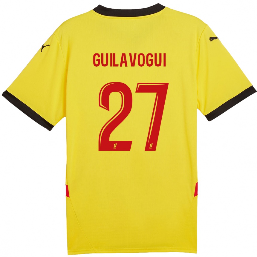 Niño Fútbol Camiseta Morgan Guilavogui #27 Amarillo Rojo 1ª Equipación 2024/25 Argentina