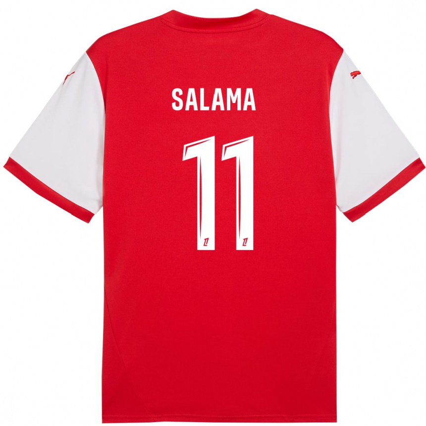 Niño Fútbol Camiseta Amine Salama #11 Rojo Blanco 1ª Equipación 2024/25 Argentina