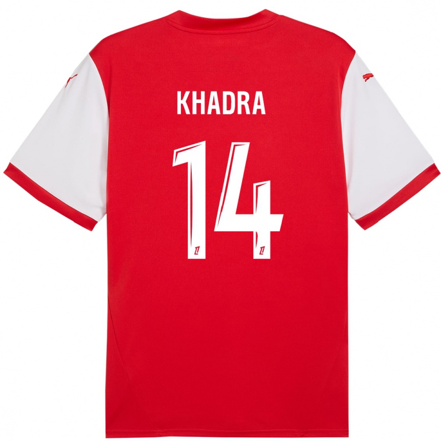 Niño Fútbol Camiseta Reda Khadra #14 Rojo Blanco 1ª Equipación 2024/25 Argentina