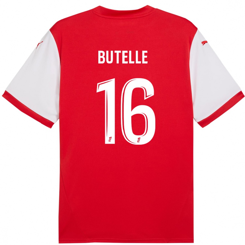 Niño Fútbol Camiseta Ludovic Butelle #16 Rojo Blanco 1ª Equipación 2024/25 Argentina