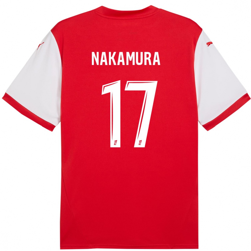 Niño Fútbol Camiseta Keito Nakamura #17 Rojo Blanco 1ª Equipación 2024/25 Argentina