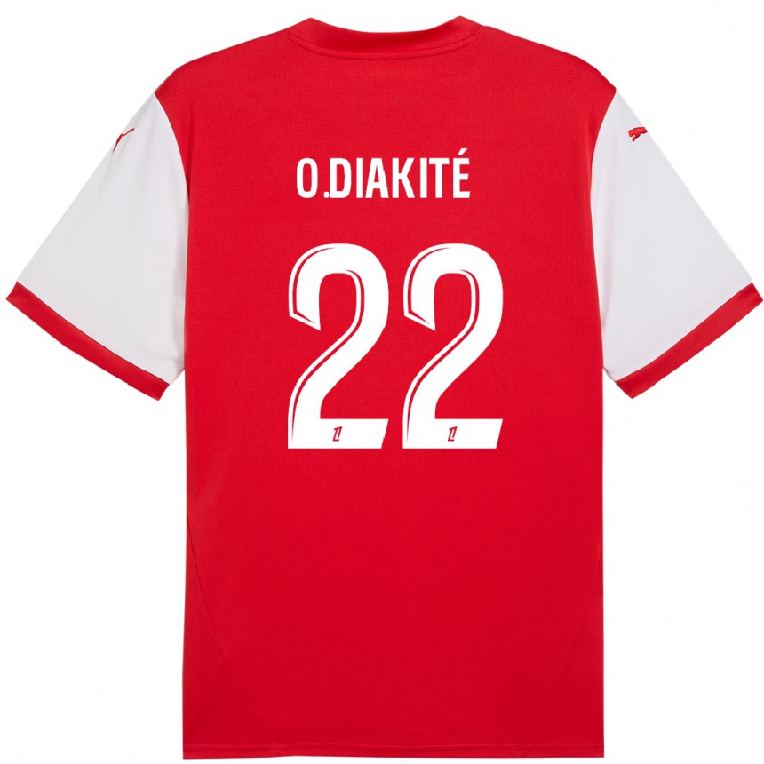 Niño Fútbol Camiseta Oumar Diakité #22 Rojo Blanco 1ª Equipación 2024/25 Argentina