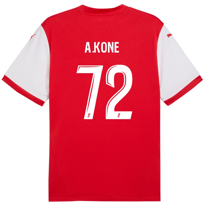 Niño Fútbol Camiseta Amadou Koné #72 Rojo Blanco 1ª Equipación 2024/25 Argentina