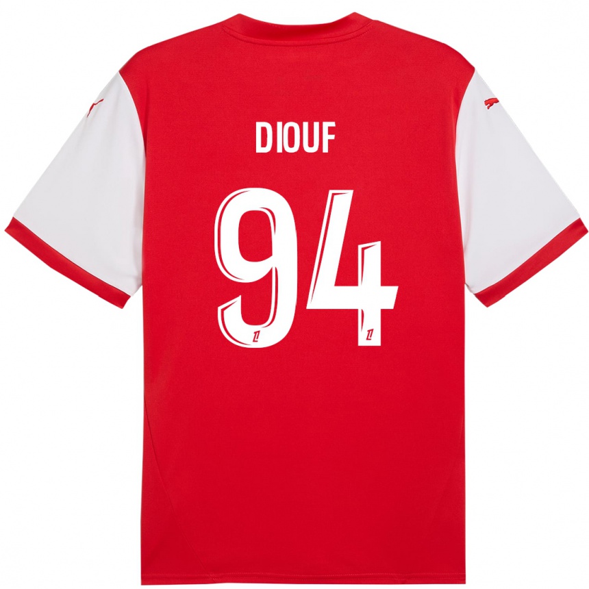 Niño Fútbol Camiseta Yehvann Diouf #94 Rojo Blanco 1ª Equipación 2024/25 Argentina