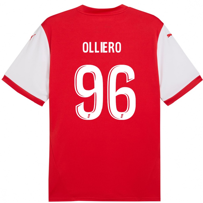 Niño Fútbol Camiseta Alexandre Olliero #96 Rojo Blanco 1ª Equipación 2024/25 Argentina