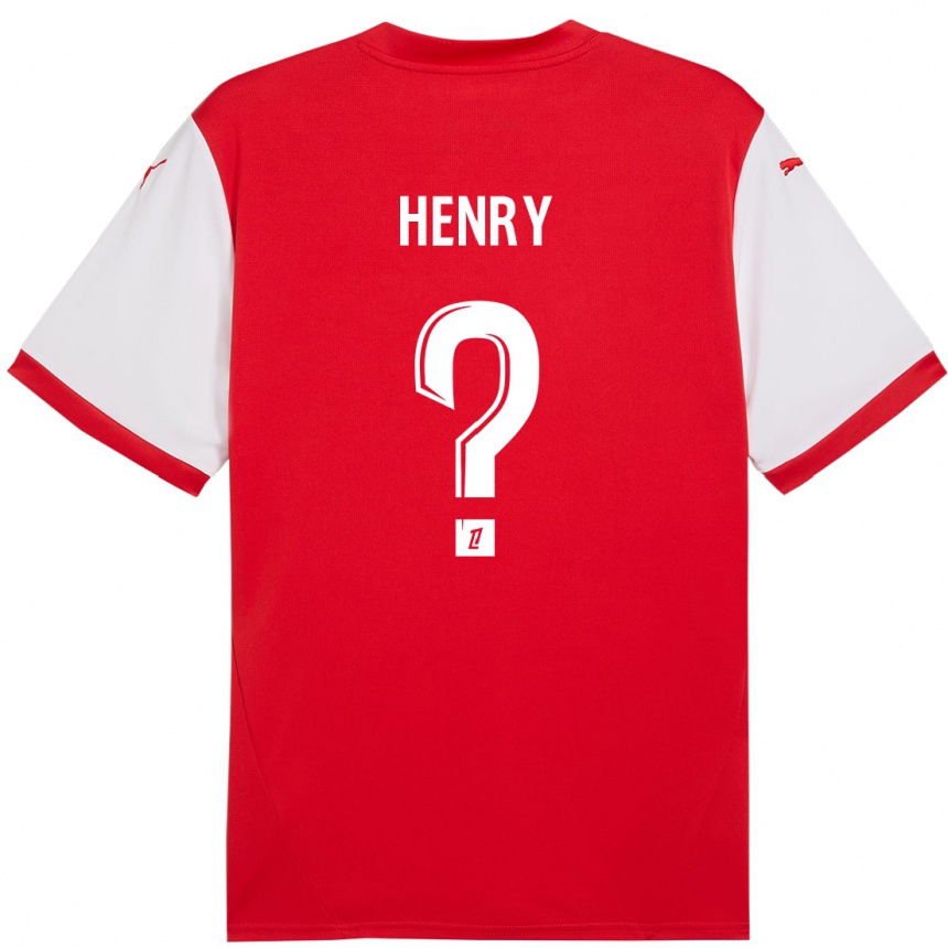 Niño Fútbol Camiseta Kobi Henry #0 Rojo Blanco 1ª Equipación 2024/25 Argentina