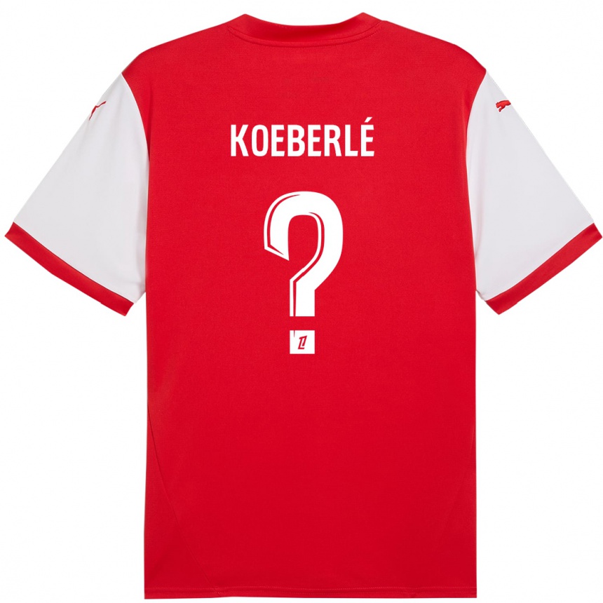 Niño Fútbol Camiseta Samuel Koeberlé #0 Rojo Blanco 1ª Equipación 2024/25 Argentina