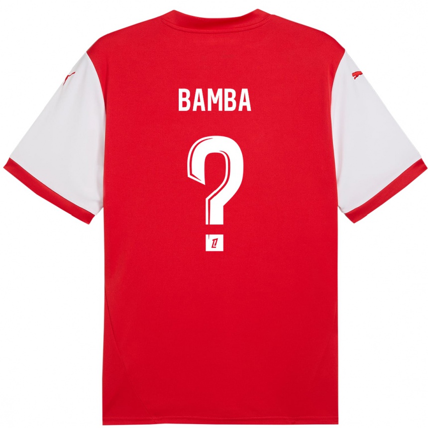 Niño Fútbol Camiseta Mohamed Bamba #0 Rojo Blanco 1ª Equipación 2024/25 Argentina