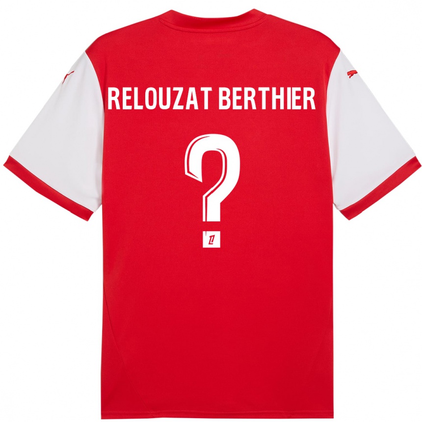 Niño Fútbol Camiseta Maxime Relouzat Berthier #0 Rojo Blanco 1ª Equipación 2024/25 Argentina