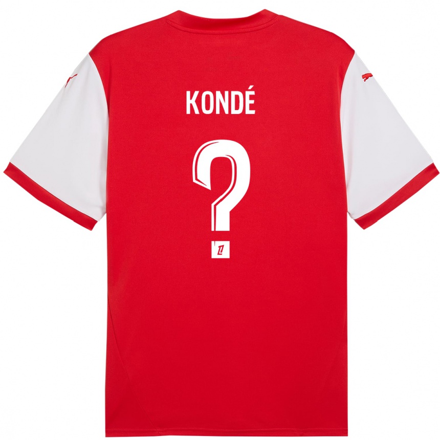 Niño Fútbol Camiseta Jean-Charles Kondé #0 Rojo Blanco 1ª Equipación 2024/25 Argentina