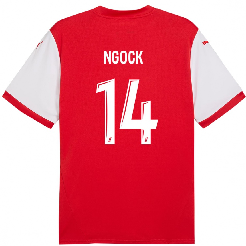 Niño Fútbol Camiseta Monique Ngock #14 Rojo Blanco 1ª Equipación 2024/25 Argentina