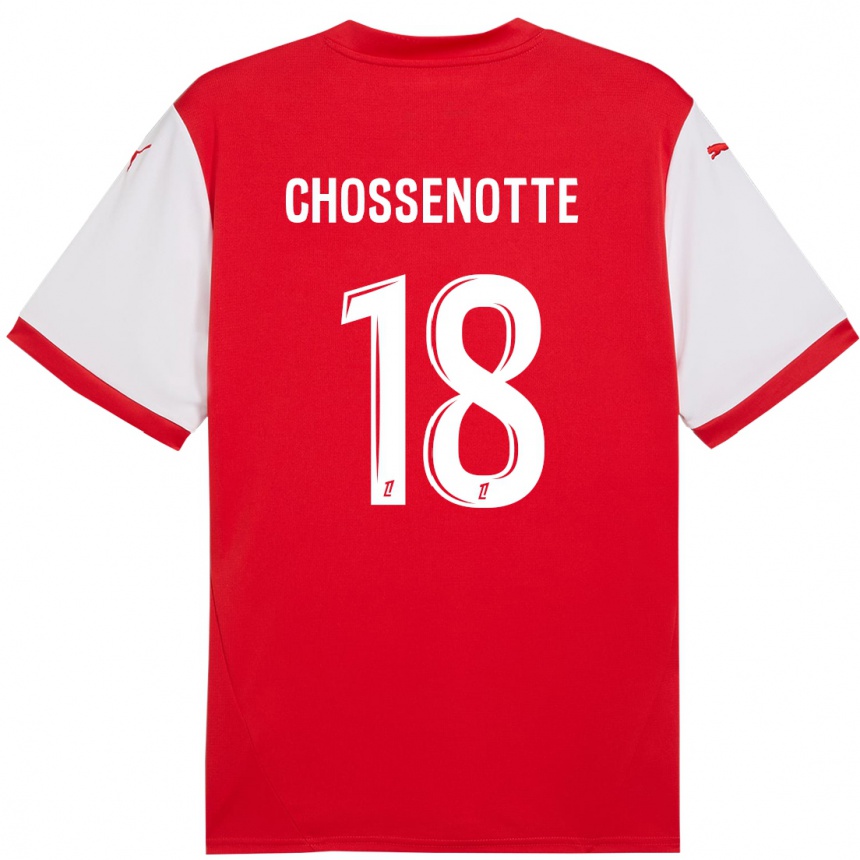 Niño Fútbol Camiseta Shana Chossenotte #18 Rojo Blanco 1ª Equipación 2024/25 Argentina