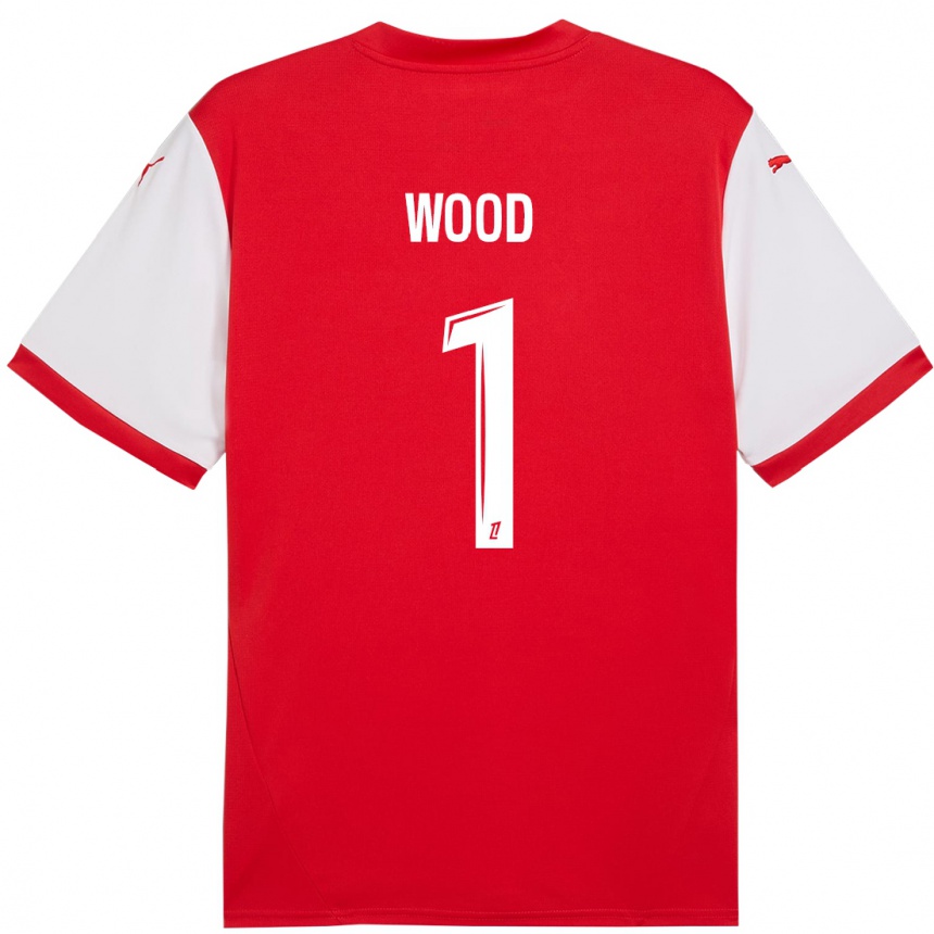 Niño Fútbol Camiseta Mackenzie Wood #1 Rojo Blanco 1ª Equipación 2024/25 Argentina