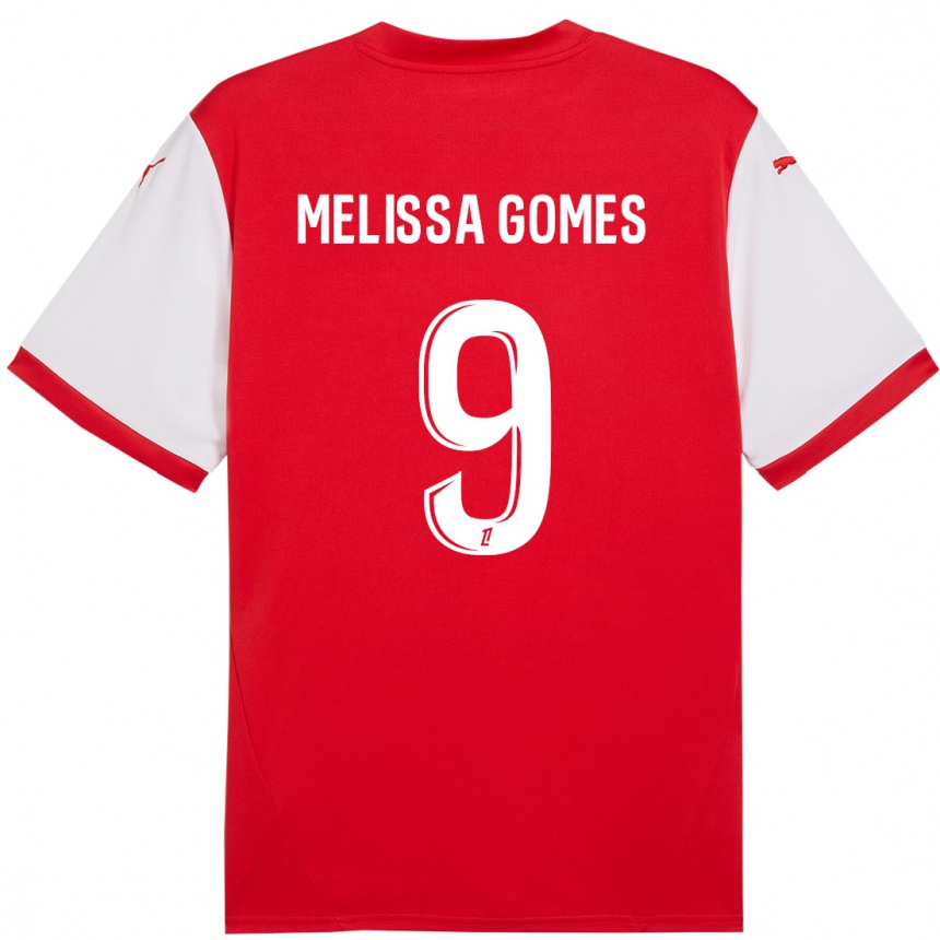 Niño Fútbol Camiseta Melissa Ferreira Gomes #9 Rojo Blanco 1ª Equipación 2024/25 Argentina