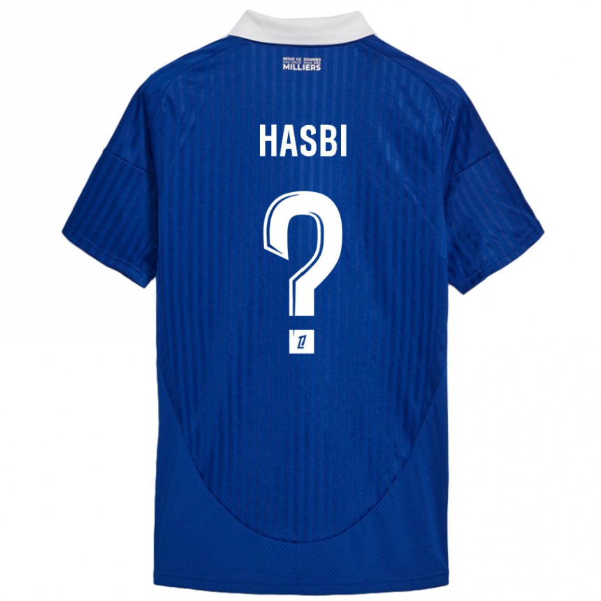 Niño Fútbol Camiseta Walid Hasbi #0 Azul Blanco 1ª Equipación 2024/25 Argentina