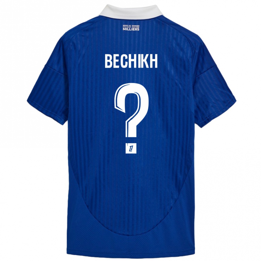 Niño Fútbol Camiseta Mohamed Bechikh #0 Azul Blanco 1ª Equipación 2024/25 Argentina