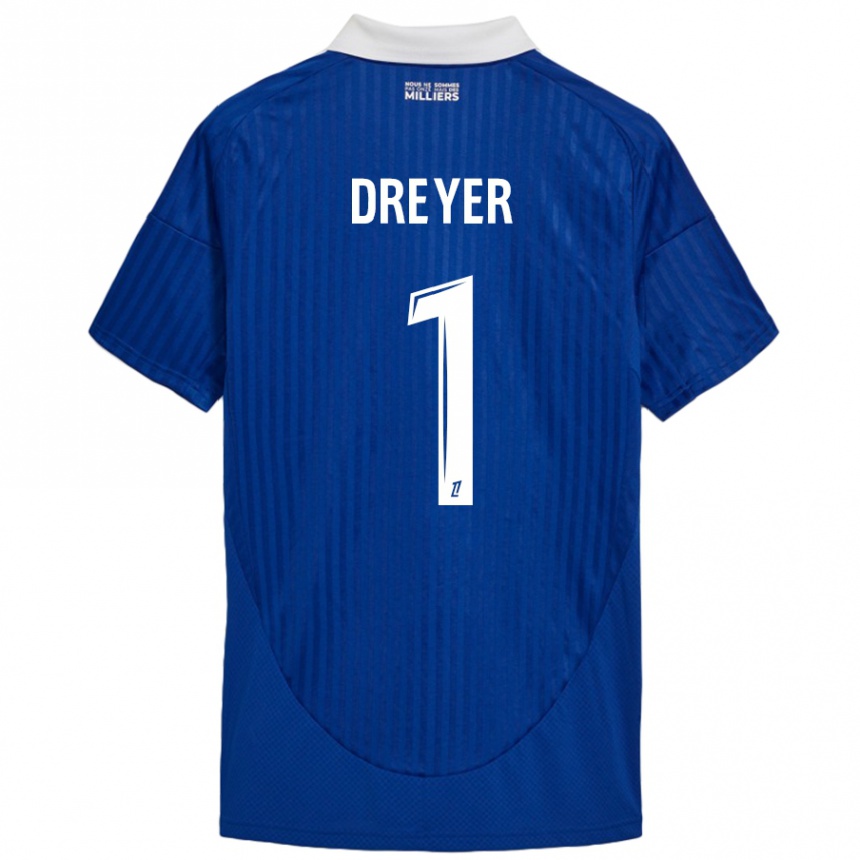 Niño Fútbol Camiseta Matthieu Dreyer #1 Azul Blanco 1ª Equipación 2024/25 Argentina