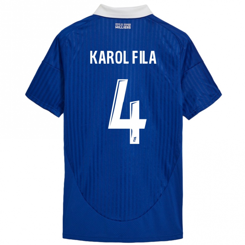 Niño Fútbol Camiseta Karol Fila #4 Azul Blanco 1ª Equipación 2024/25 Argentina