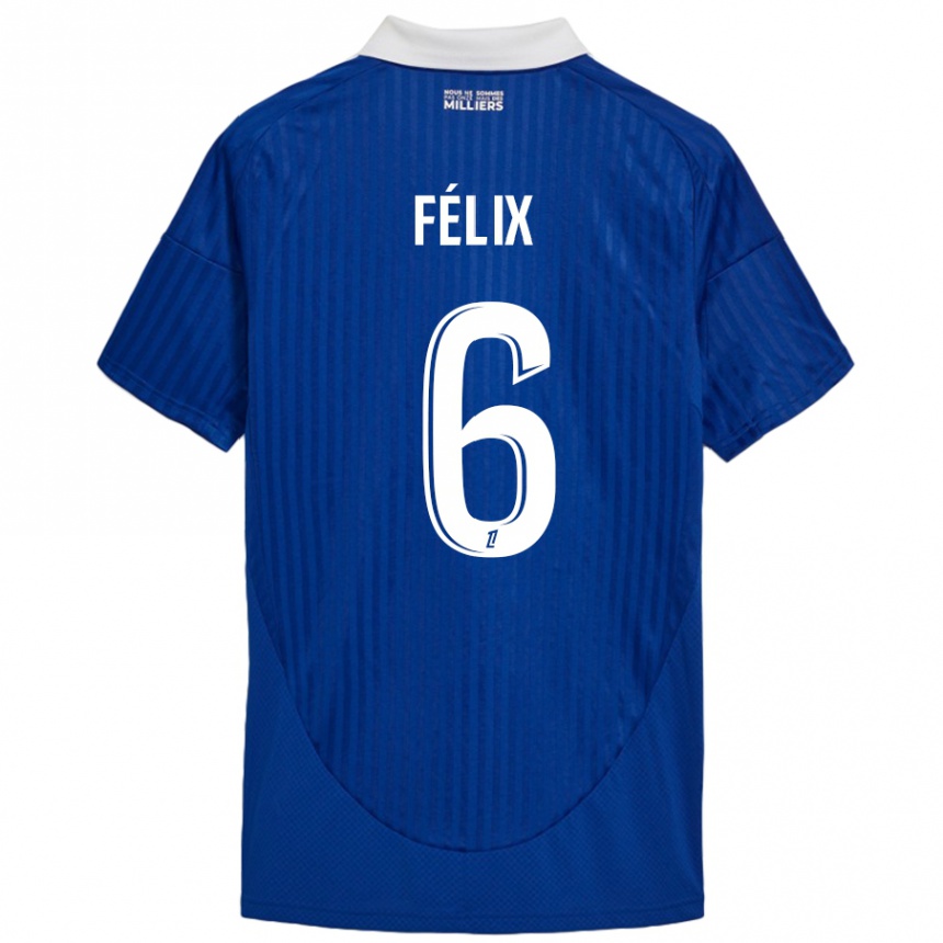 Niño Fútbol Camiseta Félix Lemaréchal #6 Azul Blanco 1ª Equipación 2024/25 Argentina