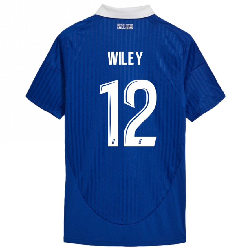 Niño Fútbol Camiseta Caleb Wiley #12 Azul Blanco 1ª Equipación 2024/25 Argentina