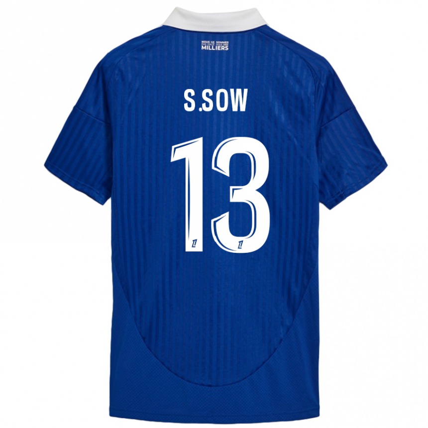 Niño Fútbol Camiseta Saïdou Sow #13 Azul Blanco 1ª Equipación 2024/25 Argentina