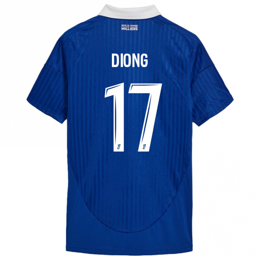 Niño Fútbol Camiseta Pape Diong #17 Azul Blanco 1ª Equipación 2024/25 Argentina