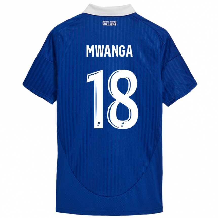 Niño Fútbol Camiseta Junior Mwanga #18 Azul Blanco 1ª Equipación 2024/25 Argentina