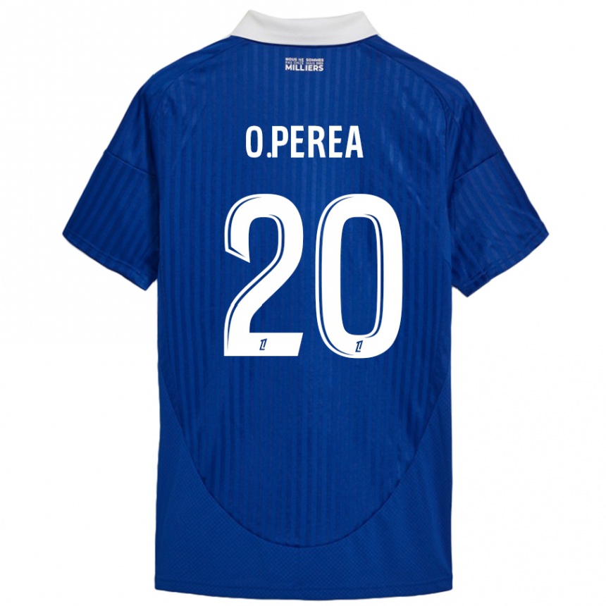 Niño Fútbol Camiseta Óscar Perea #20 Azul Blanco 1ª Equipación 2024/25 Argentina