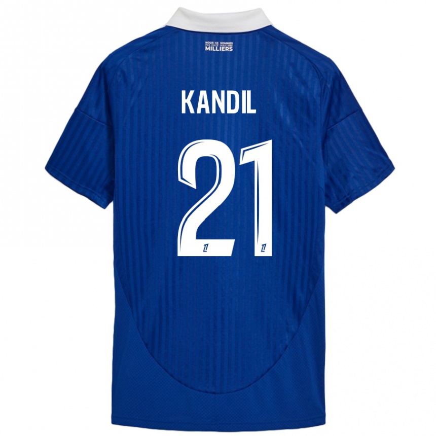 Niño Fútbol Camiseta Nordine Kandil #21 Azul Blanco 1ª Equipación 2024/25 Argentina