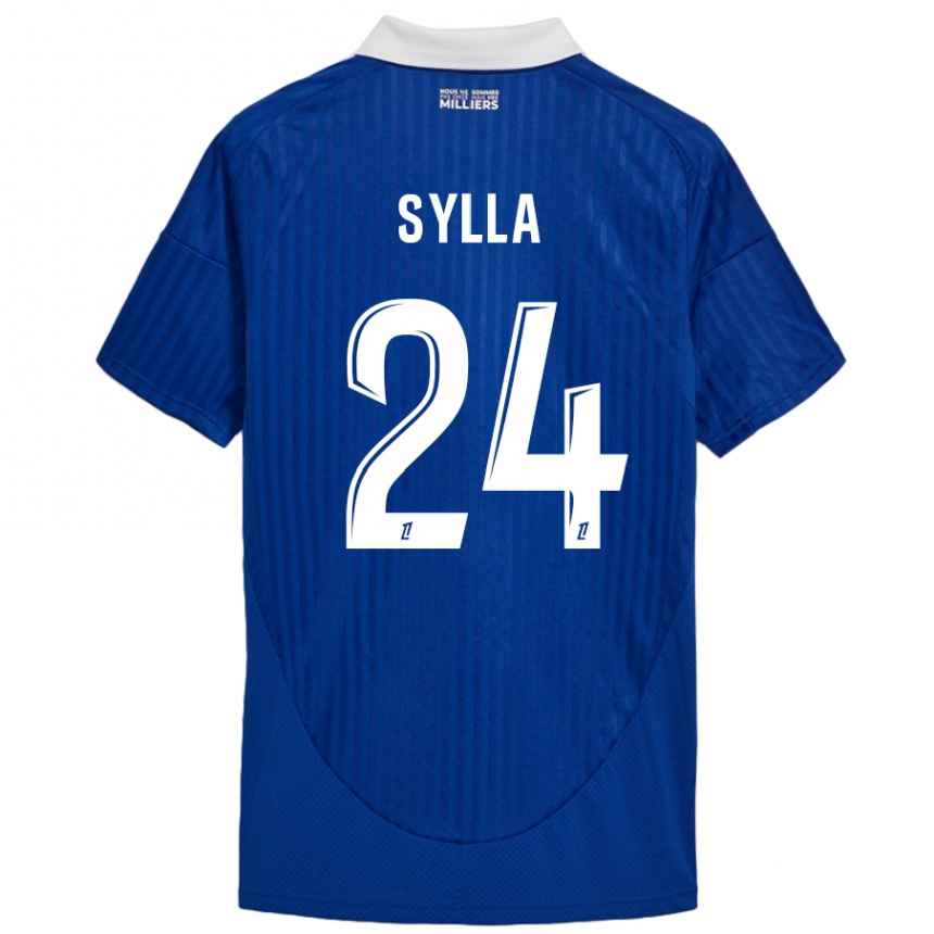 Niño Fútbol Camiseta Abakar Sylla #24 Azul Blanco 1ª Equipación 2024/25 Argentina