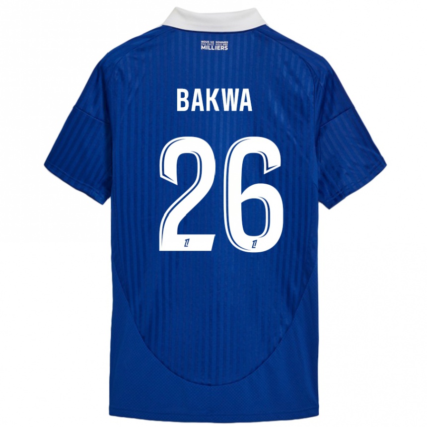 Niño Fútbol Camiseta Dilane Bakwa #26 Azul Blanco 1ª Equipación 2024/25 Argentina