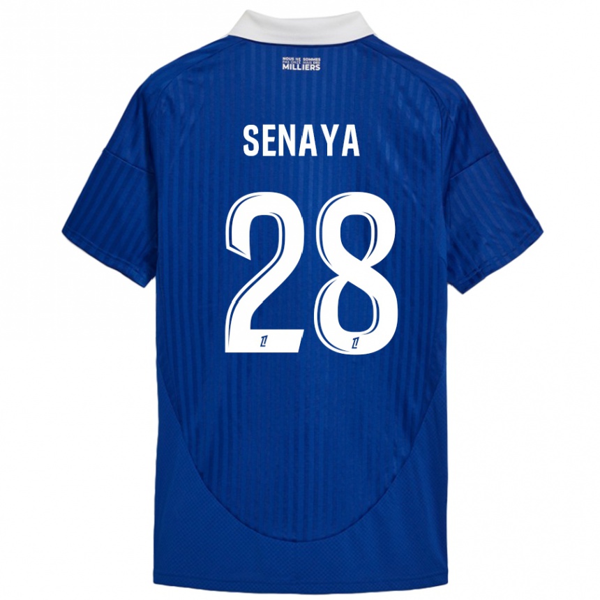 Niño Fútbol Camiseta Marvin Senaya #28 Azul Blanco 1ª Equipación 2024/25 Argentina