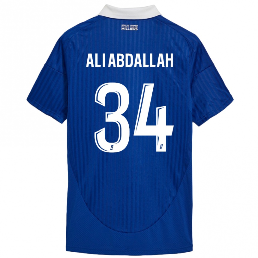 Niño Fútbol Camiseta Aboubacar Ali Abdallah #34 Azul Blanco 1ª Equipación 2024/25 Argentina