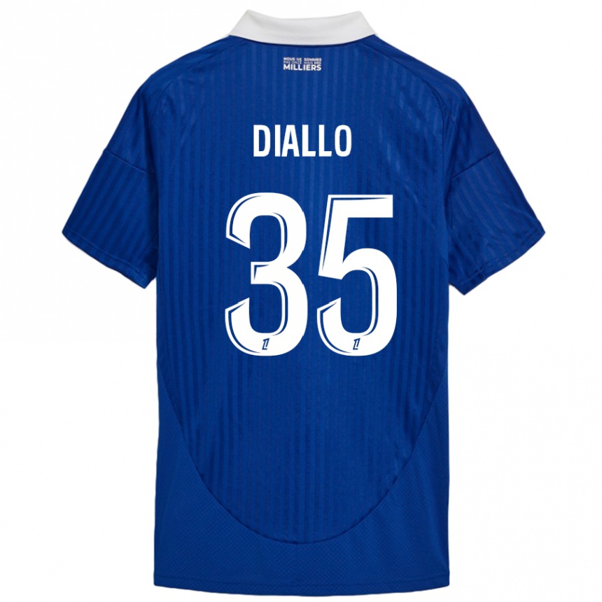 Niño Fútbol Camiseta Tidiane Diallo #35 Azul Blanco 1ª Equipación 2024/25 Argentina