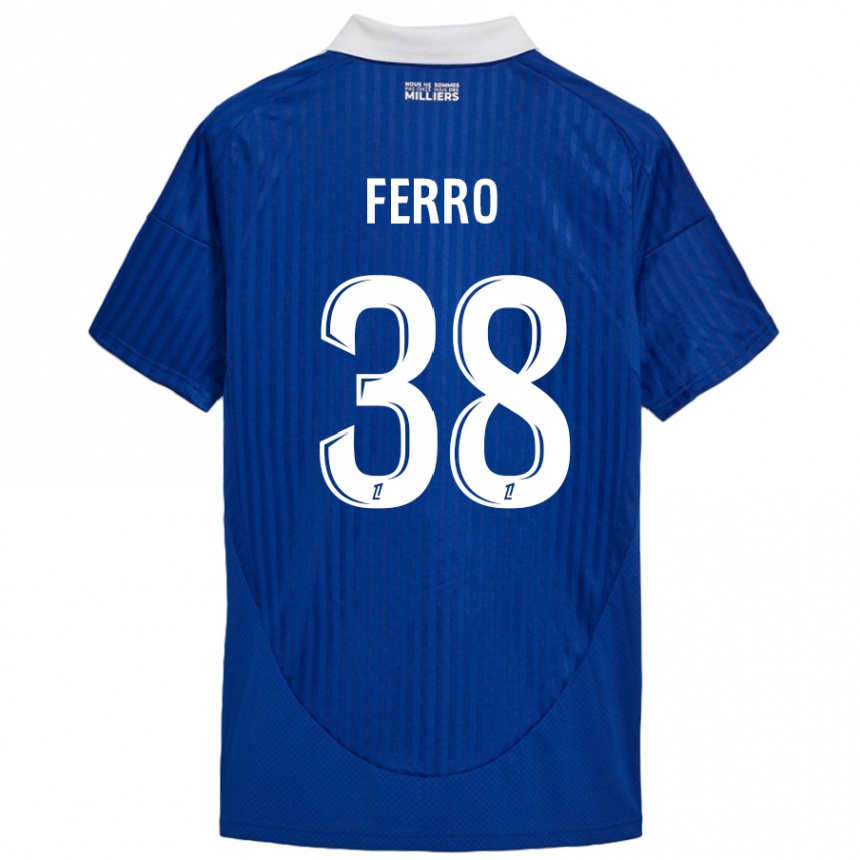 Niño Fútbol Camiseta Nolan Ferro #38 Azul Blanco 1ª Equipación 2024/25 Argentina