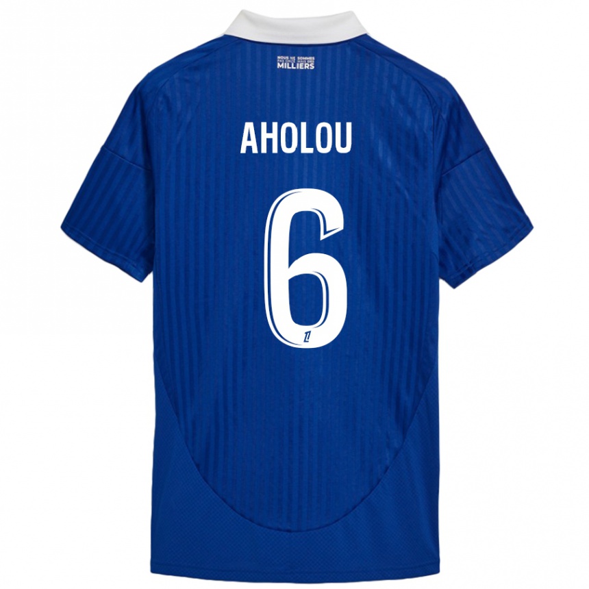 Niño Fútbol Camiseta Jean-Eudes Aholou #6 Azul Blanco 1ª Equipación 2024/25 Argentina