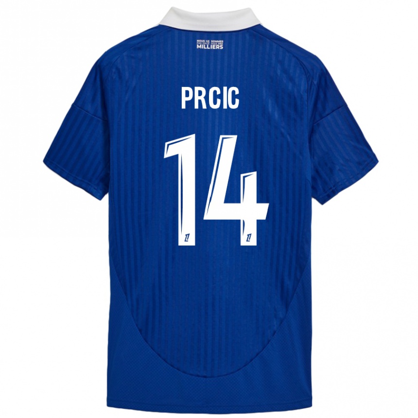 Niño Fútbol Camiseta Sanjin Prcic #14 Azul Blanco 1ª Equipación 2024/25 Argentina