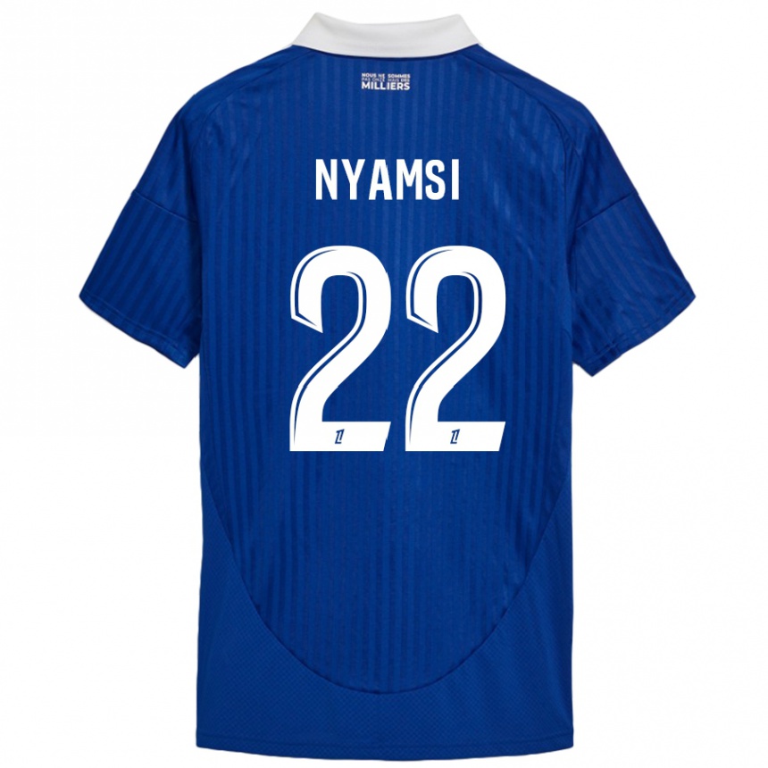 Niño Fútbol Camiseta Gerzino Nyamsi #22 Azul Blanco 1ª Equipación 2024/25 Argentina