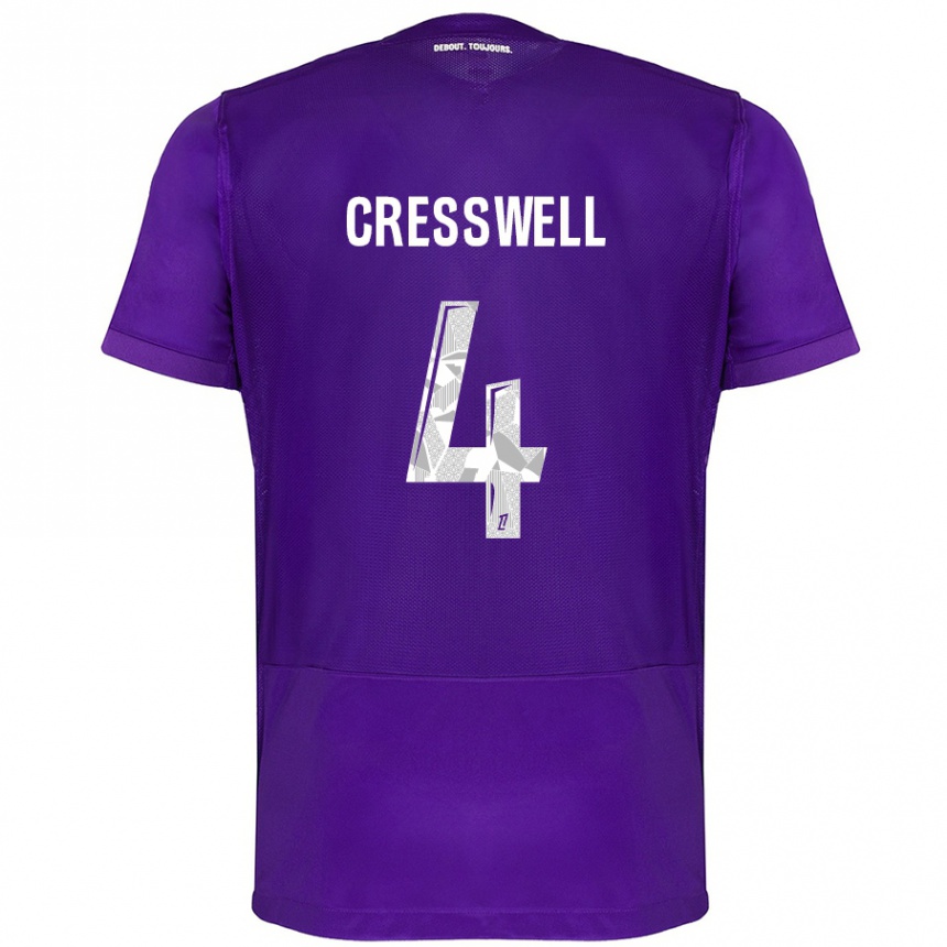 Niño Fútbol Camiseta Charlie Cresswell #4 Morado Blanco 1ª Equipación 2024/25 Argentina