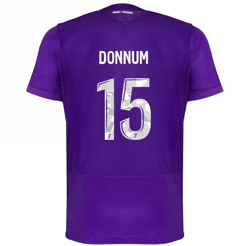 Niño Fútbol Camiseta Aron Dønnum #15 Morado Blanco 1ª Equipación 2024/25 Argentina