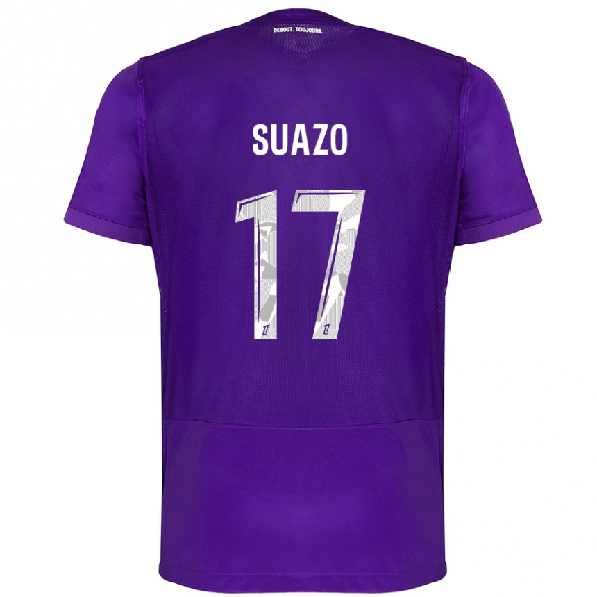 Niño Fútbol Camiseta Gabriel Suazo #17 Morado Blanco 1ª Equipación 2024/25 Argentina