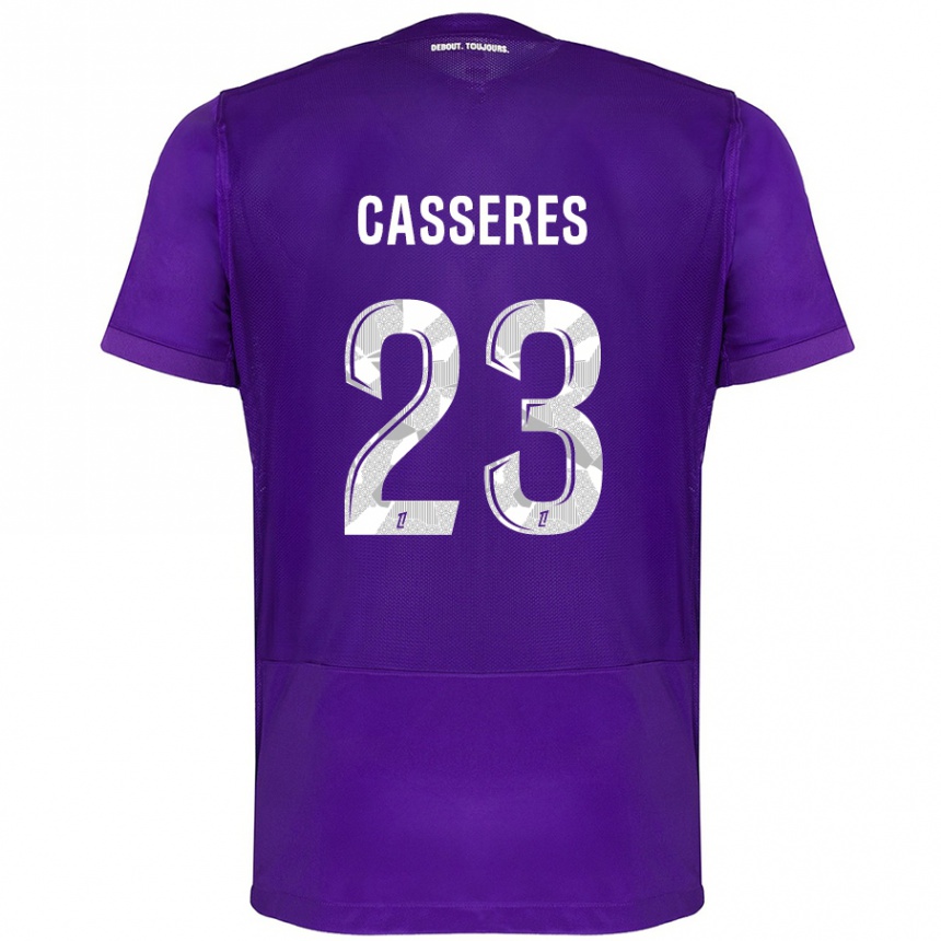 Niño Fútbol Camiseta Cristian Cásseres Jr. #23 Morado Blanco 1ª Equipación 2024/25 Argentina