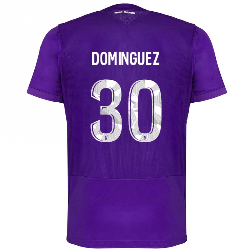 Niño Fútbol Camiseta Álex Domínguez #30 Morado Blanco 1ª Equipación 2024/25 Argentina