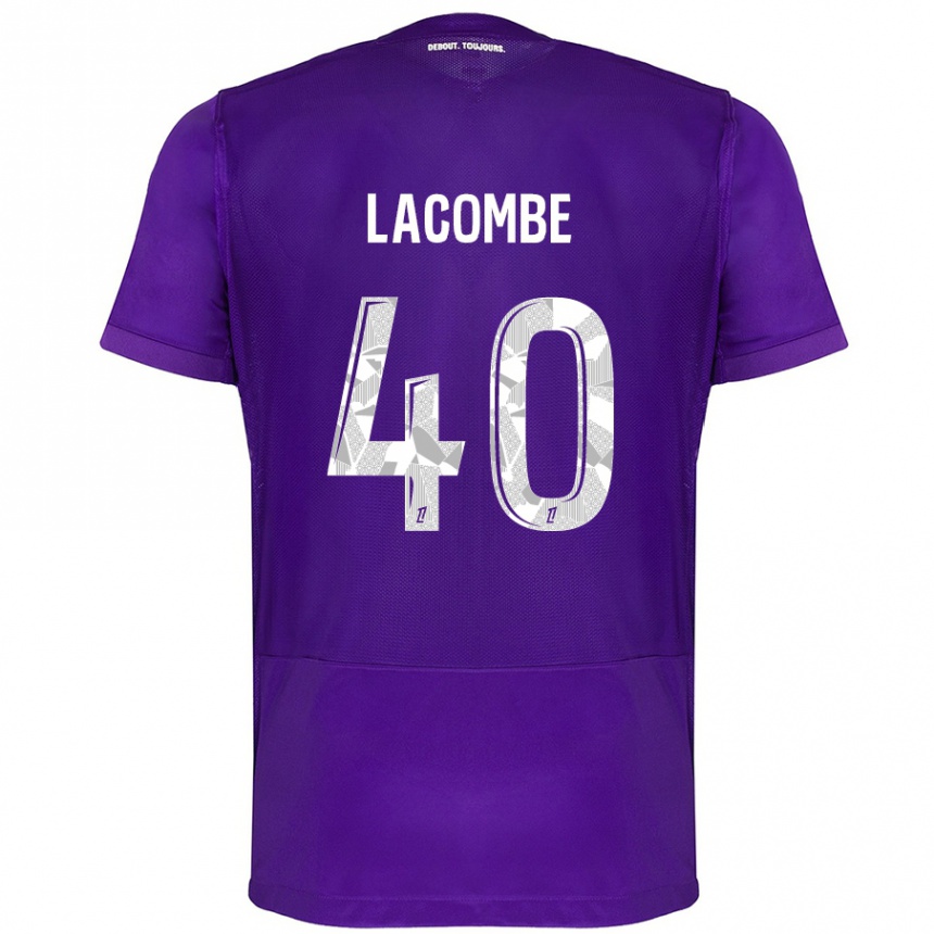 Niño Fútbol Camiseta Justin Lacombe #40 Morado Blanco 1ª Equipación 2024/25 Argentina