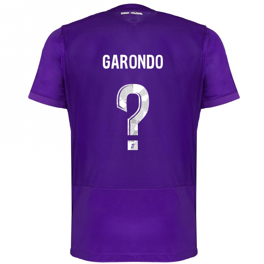 Niño Fútbol Camiseta Thibaud Garondo #0 Morado Blanco 1ª Equipación 2024/25 Argentina